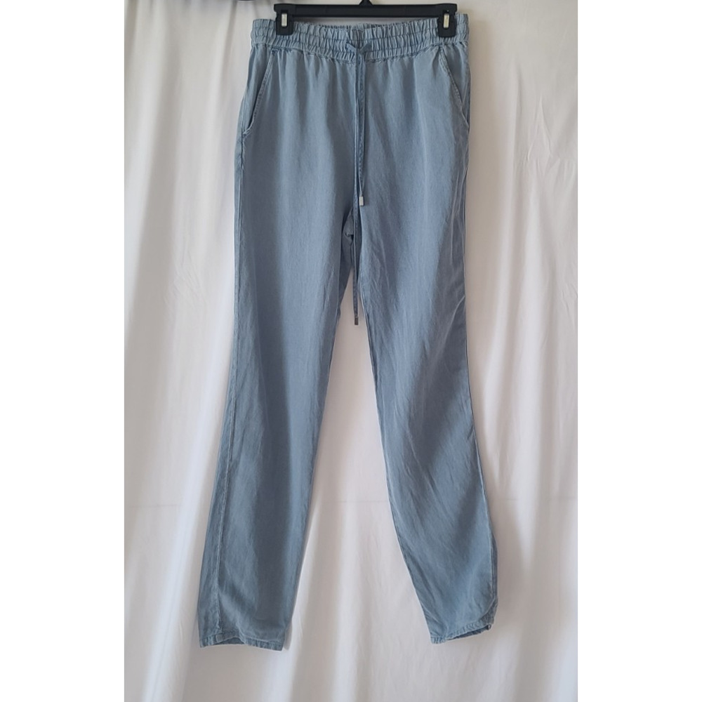 J. McLaughlin Womens Sunny Blue Solid Chambray Long Pants Small